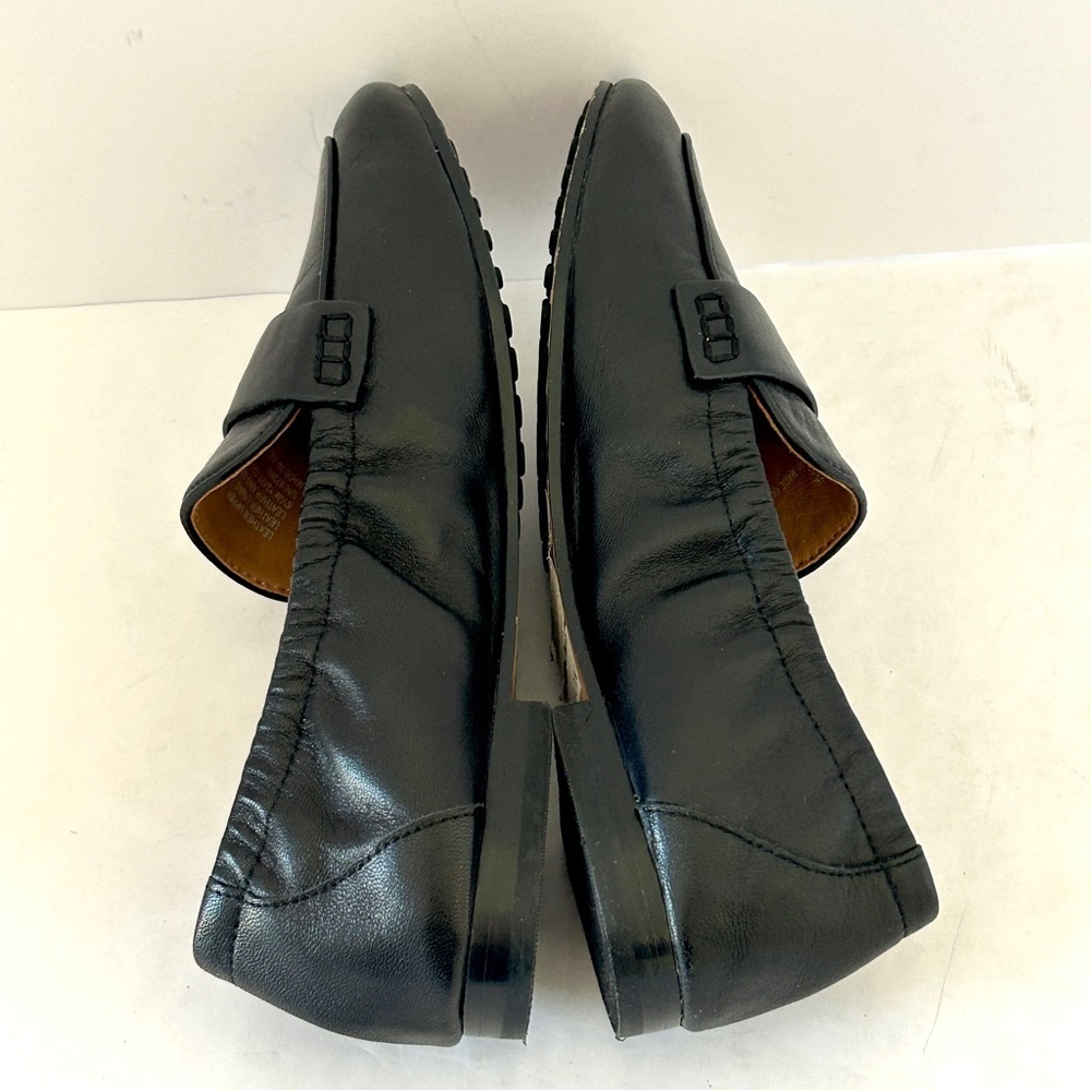 Tory Burch Ballet Loafer Flats Minimalist Black Leather Shoes Logo Size 5.5 - Picture 8 of 15